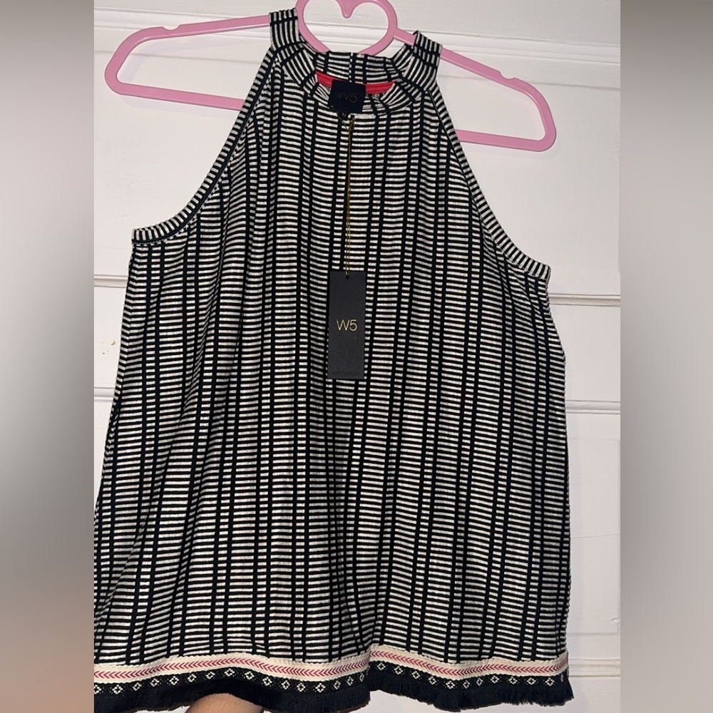 W5 Monochrome Striped Women's Blouse - NWT size medium